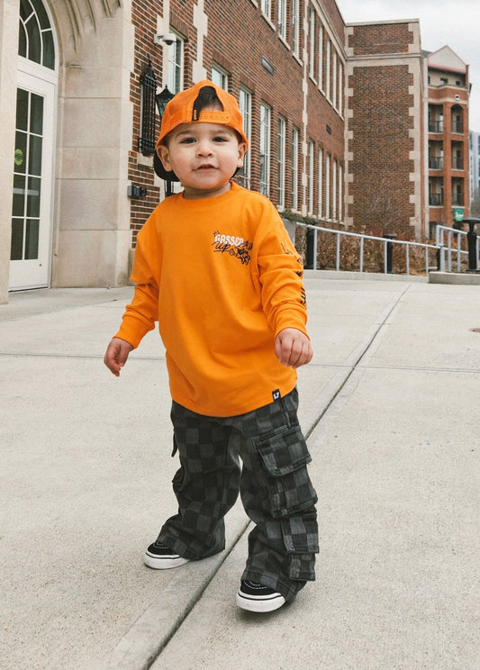 PREORDER Checkered Baggy Black Jeans