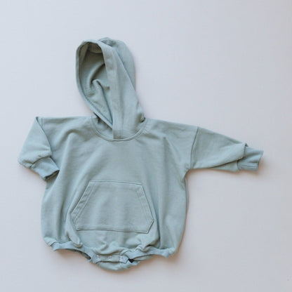 Oversized Hoodie Bubble Romper with Pocket