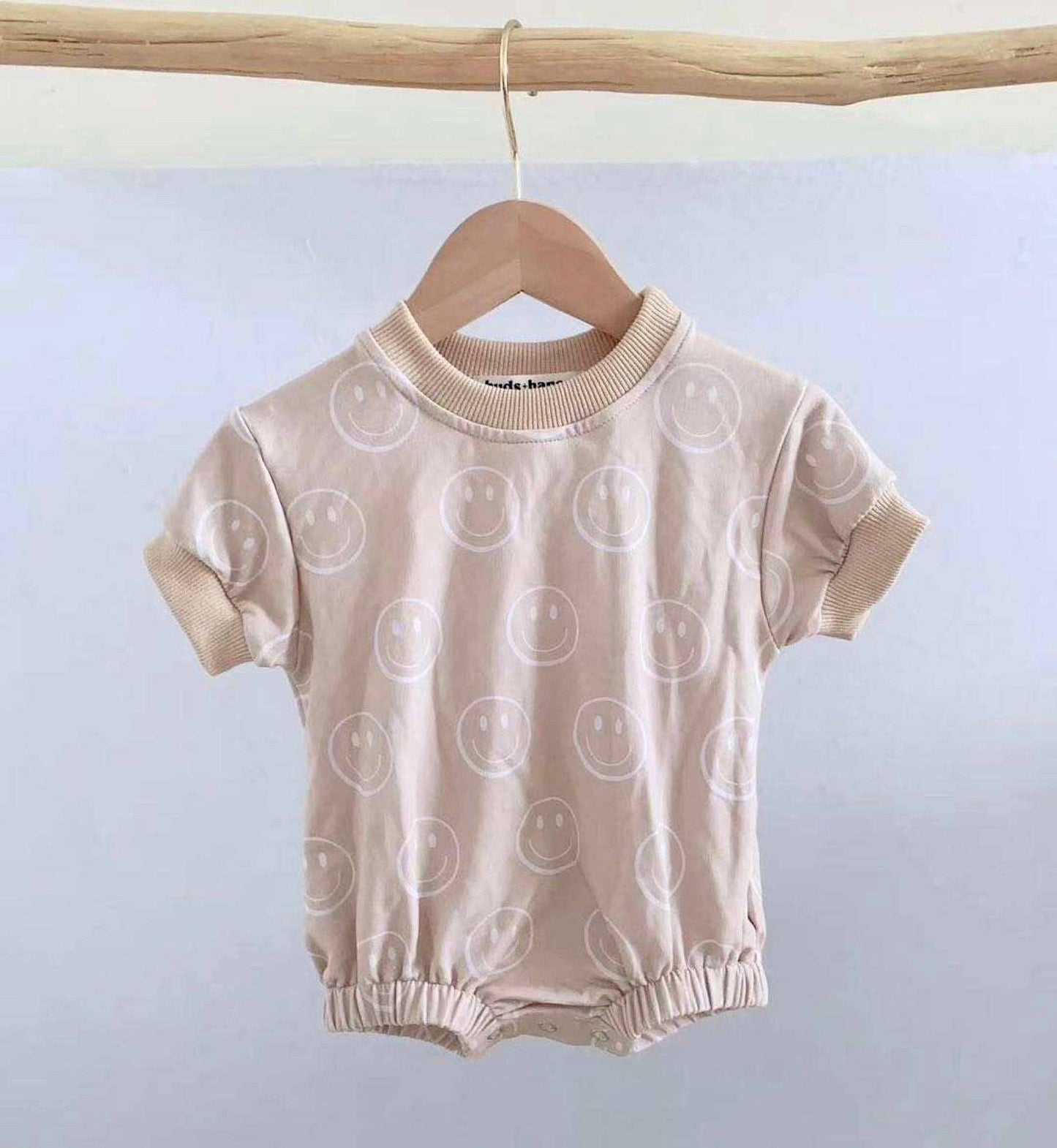 Neutral Smiley Bubble Romper